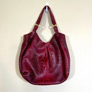 Brahmin red hobo bag